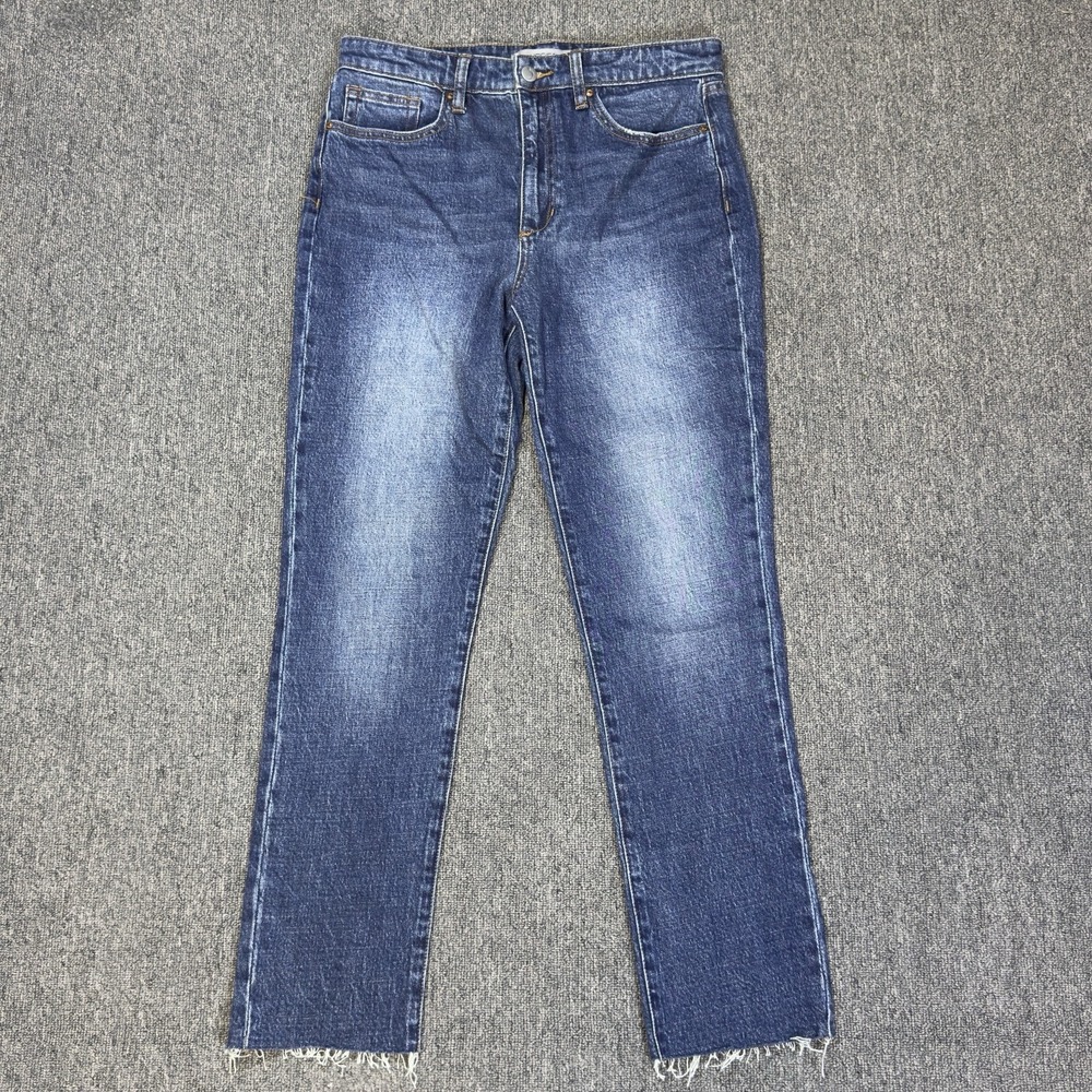 Joe's Jeans Women's Size 28 High Rise Straight Leg‎ Raw Hem Medium Blue Wash